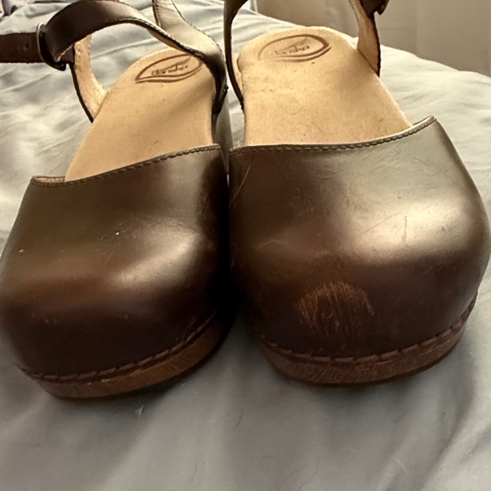 Dansko Dark Brown Kids Mary Jane Slingback Shoes - Picture 4 of 5